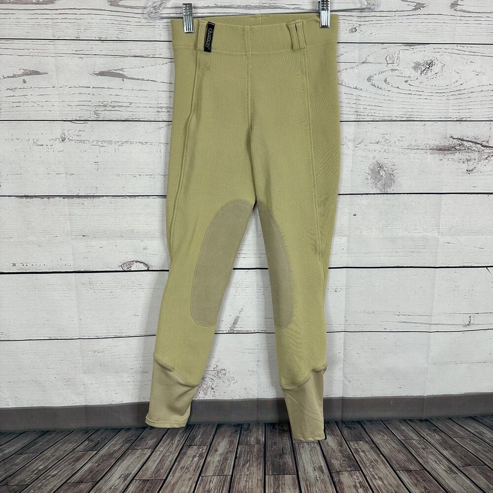 Ovation Riding Breeches‎ Womens Medium Beige Pull on Stretch Horse Equestrian